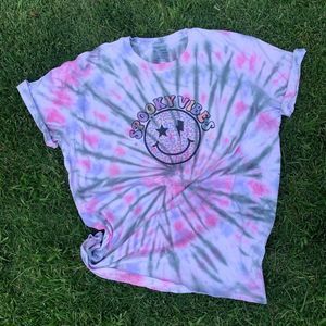 Halloween Spooky Vibes Womens Tie Dye Shirt Size Extra Large